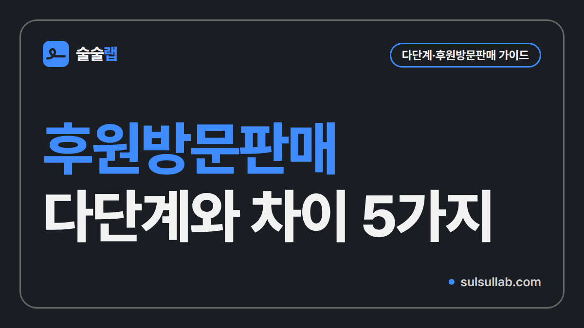 후원방문판매와 다단계 차이 5가지 썸네일